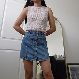 DIVIDED denim button-up skirt